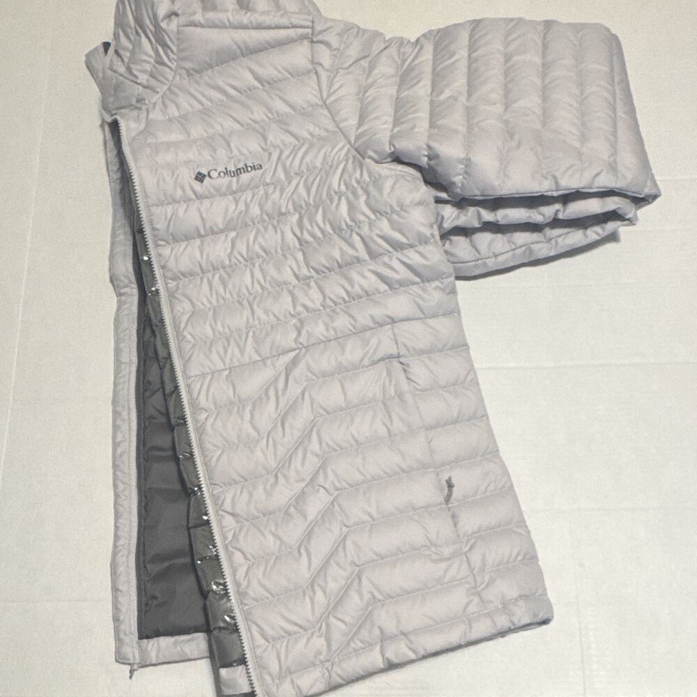 Columbia Omni-Heat Gray Down Insulated Hooded Packable Puffer Jacket L - Picture 6 of 8